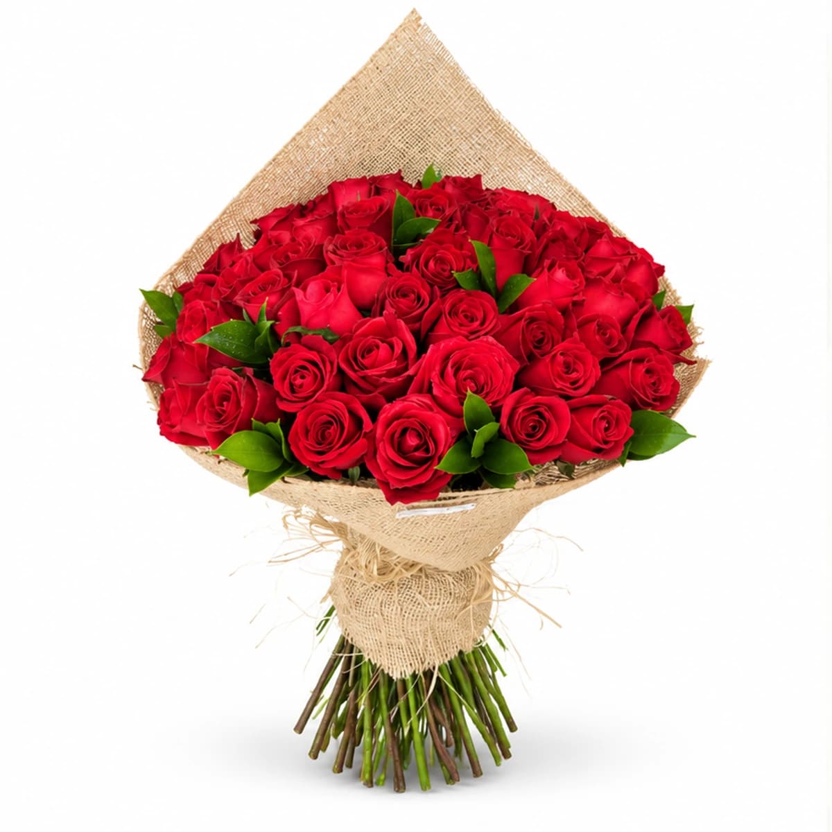 Buquê de Rosas Vermelhas em Juta