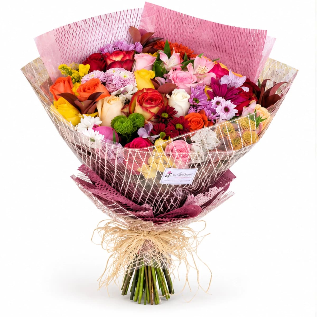 Buquê de Flores Mistas em Embalagem Rosa