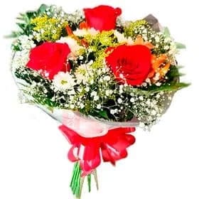Mini Buquê 3 Rosas Vermelhas